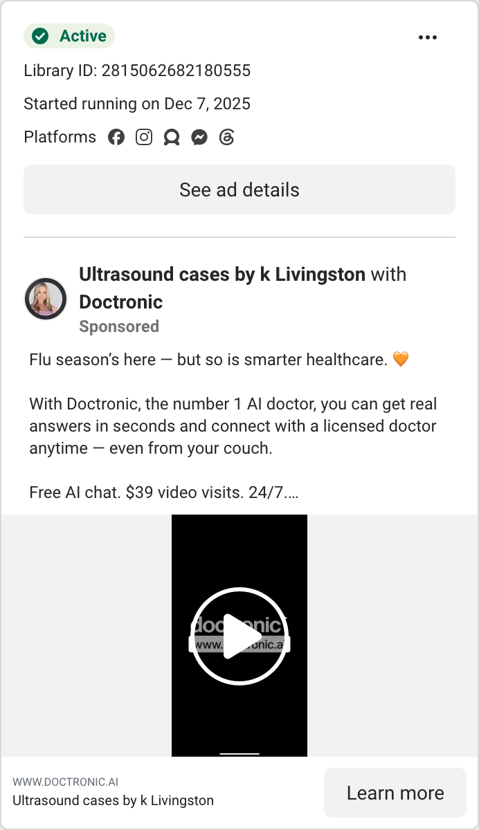 Doctronic ad — running 192 days