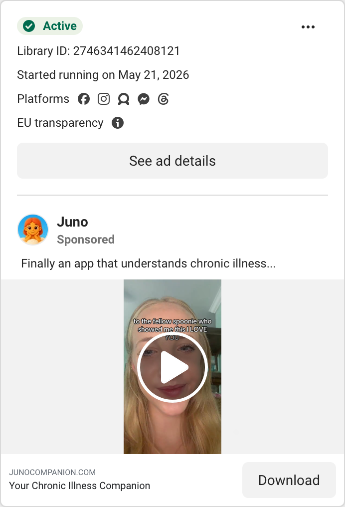 Juno ad — running 27 days