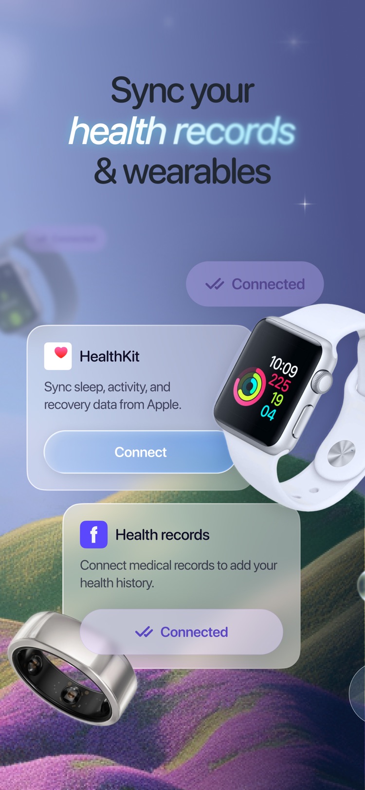 Sync Apple Health, Apple Watch, Oura ring and medical records