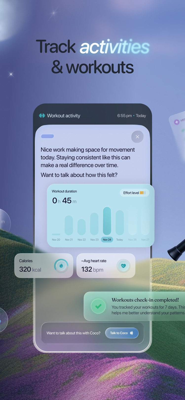 Activity and workouts — effort, calories, heart rate